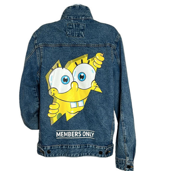 Members Only Jackets & Blazers - MEMBERS ONLY SpongeBob SquarePants button up denim jacket BNWOT